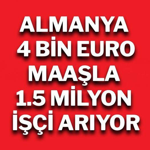 1.5 MİLYON İŞÇİ ALINACAK