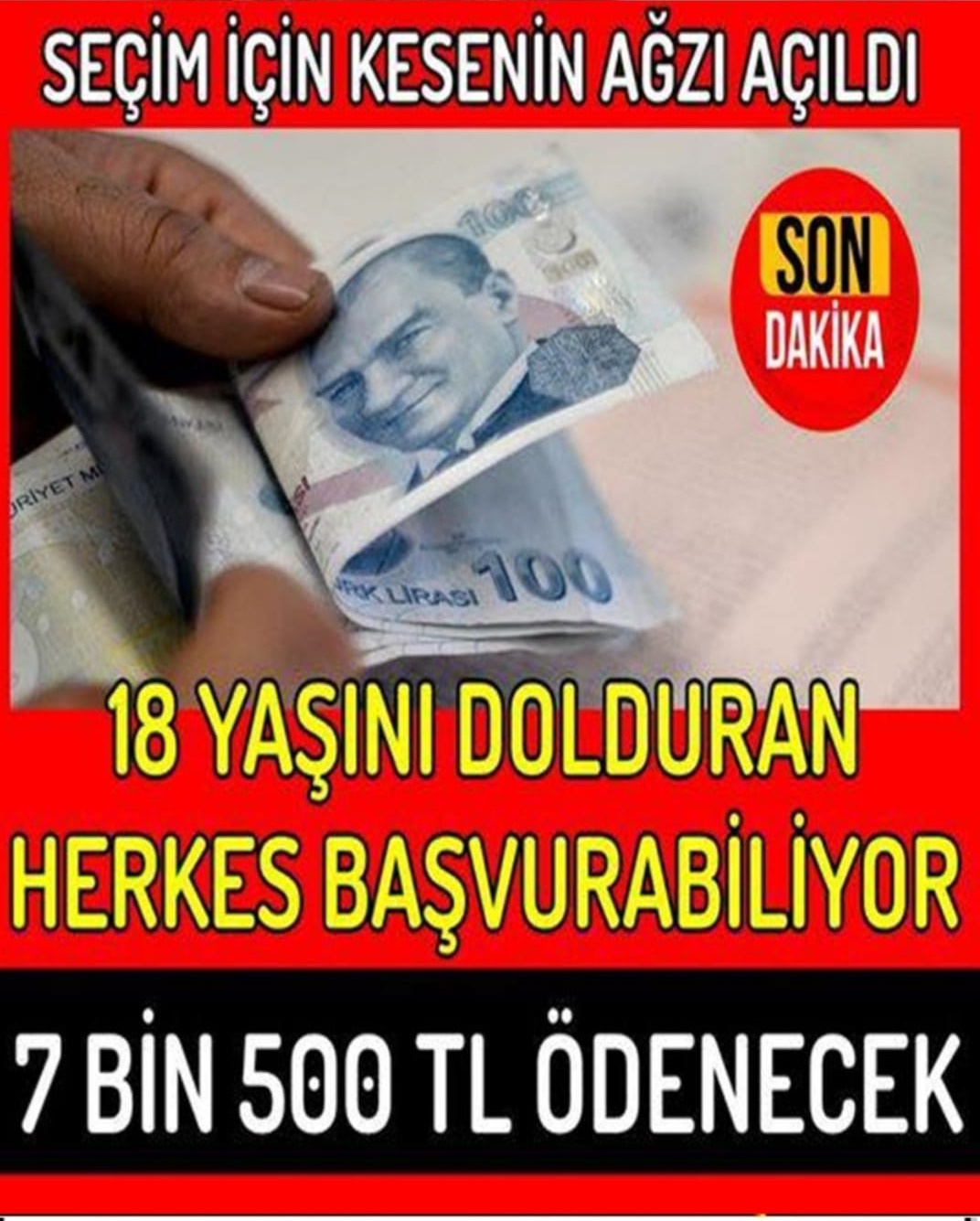 18 YAŞINI DOLDURAN HERKES BAŞVURABİLİYOR