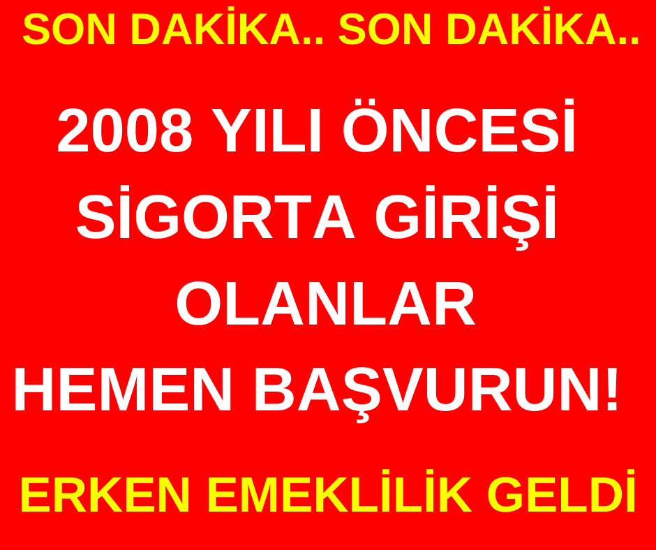 2008 öncesi sigorta girişi olanlar ve EPT'liler için formül bulundu! 