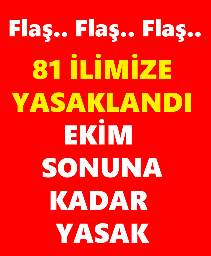 81 İlimize Yasaklandı Ekim Sonuna Kadar Yasak