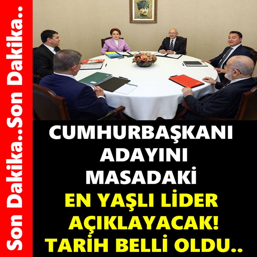 CUMHURBAŞKANI ADAYINI MASADAKİ EN YAŞLI LİDER AÇIKLAYACAK!