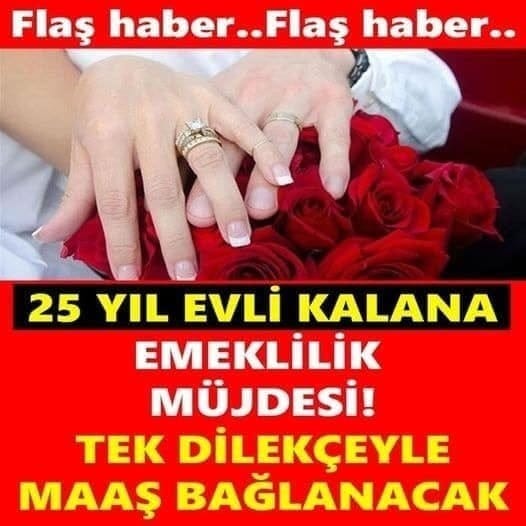 FLAŞ.. FLAŞ.. 25 YIL EVLİ KALANA..