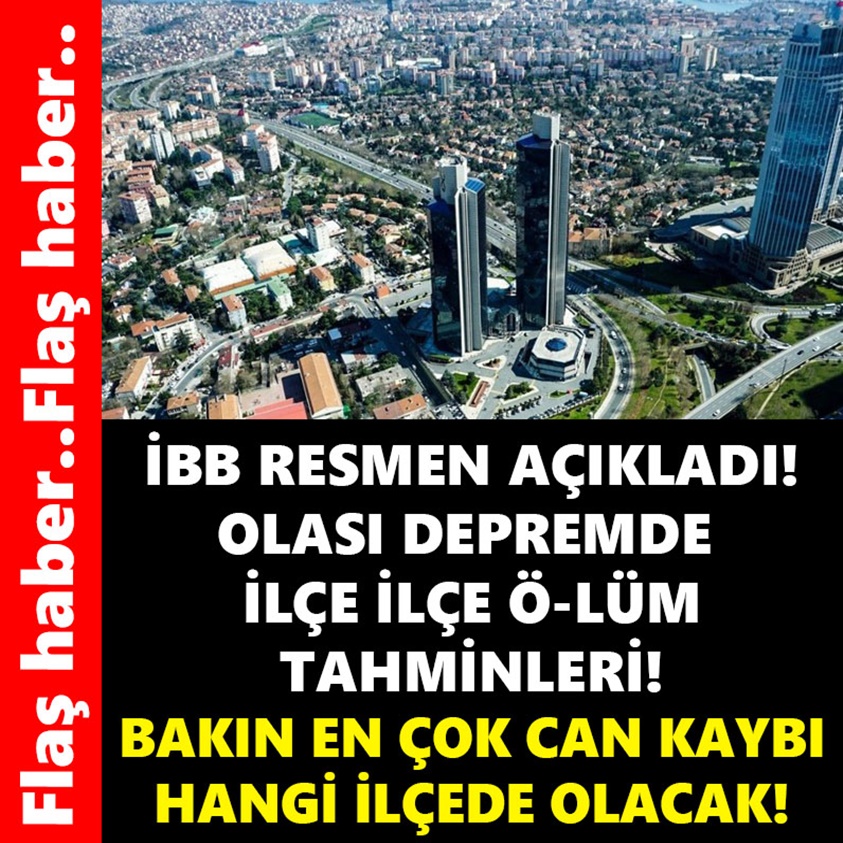 İBB RESMEN AÇIKLADI OLASI DEPREMDE İLÇE İLÇE ÖLÜM TAHMİNLERİ