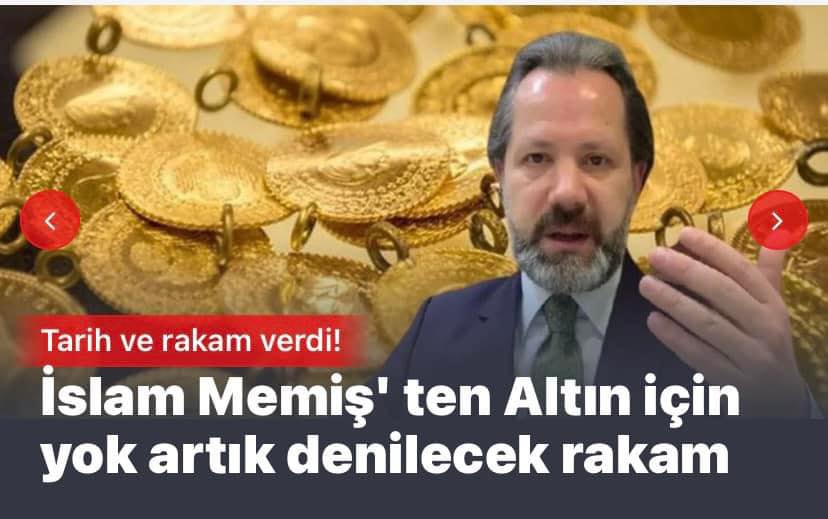 İslam Memiş' ten Altın için yok artık denilecek rakam, tarih ve rakam verdi!