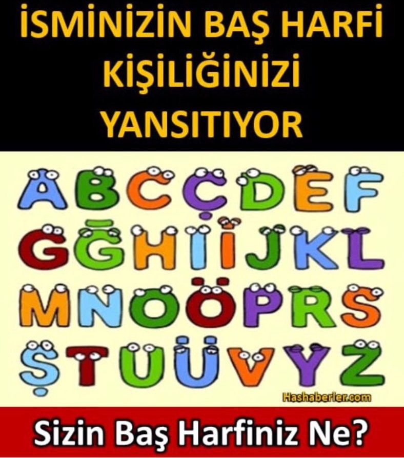 İSMİNİZİN BAŞ HARFİ..