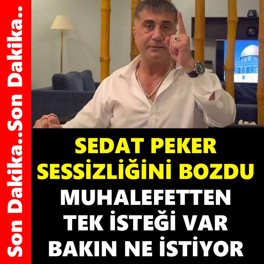 SEDAT PEKER SESSİZLİĞİ BOZDU MUHALEFETTEN TEK İSTEDİĞİ VAR BAKIN NE İSTİYOR