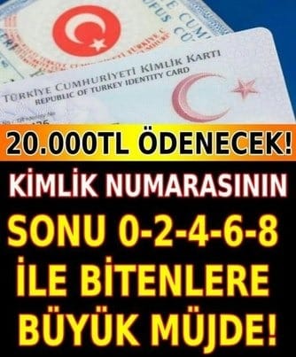 T.C KİMLİK NUMARASI 0-2-4-6-8 BİTENLER DİKKATLİCE OKUSUN.!