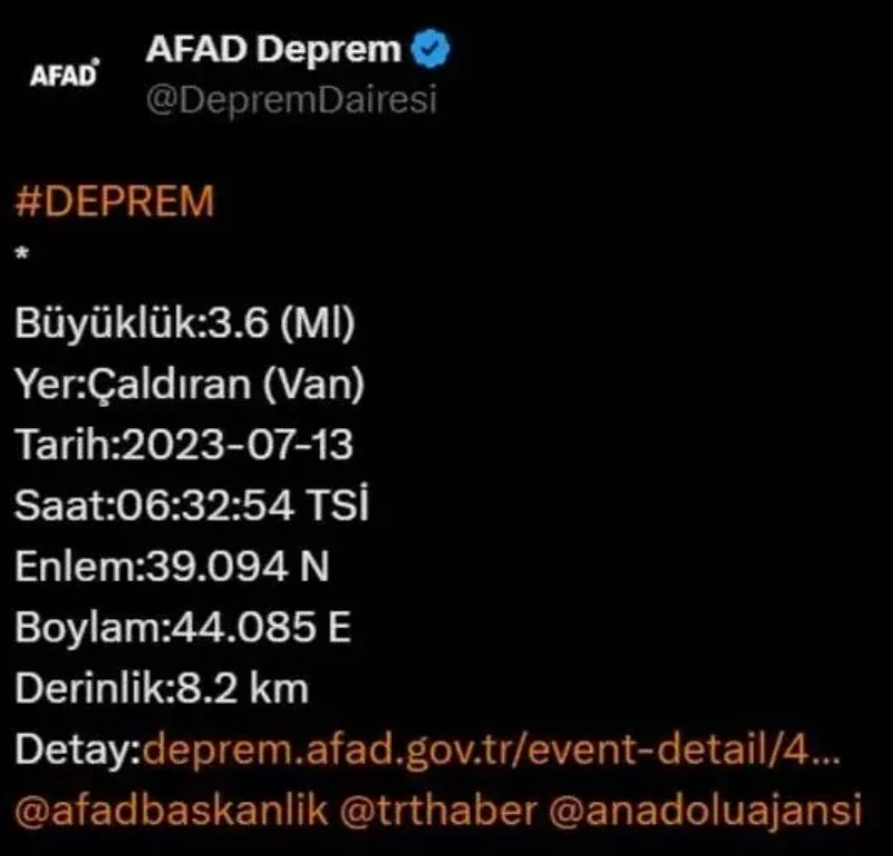 Van'da korkutan deprem!