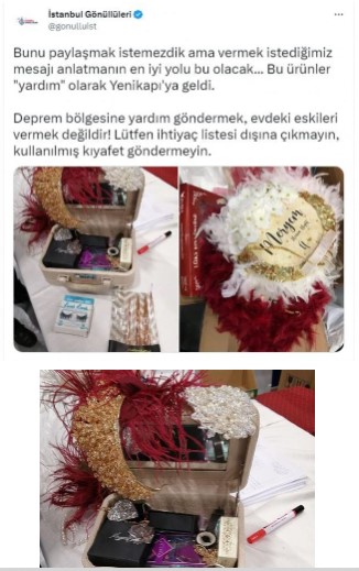 YARDIM EVDEKİ ESKİLERİ VERMEK DEĞİLDİR YARDIM DİYE GÖNDERDİKLERİNE BAKIN