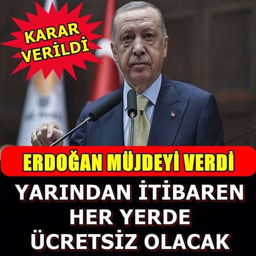 YARINDAN İTİBAREN GEÇERLİ